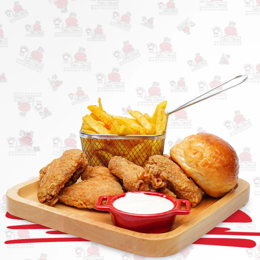 Broasted Wings With Fries